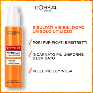 Detergente Viso Revitalift Vitamina C + Acido Salicilico Adatto a Pelli Sensibili - Flacone da 150ml