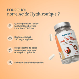 Nutri&Co Acide Hyaluronique Onagre & Bourrache Peau et Anti-Âge - 60 gélules