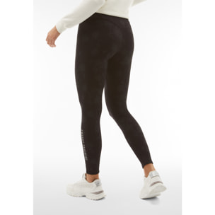 Leggings in felpa con stampa floreale in tono