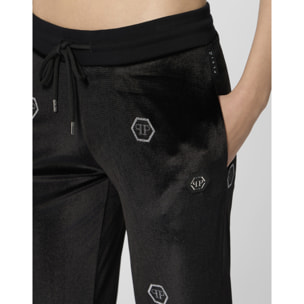 PHILIPP PLEIN Chenille Jogging Pants Mini Monogram Strass Monogram Strass