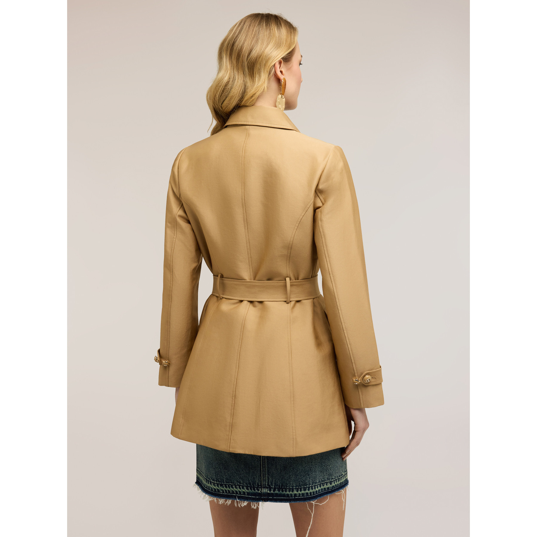 Motivi - Trench in misto cotone con cintura - Beige