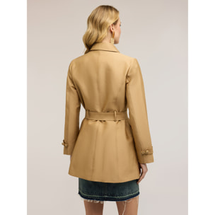 Motivi - Trench in misto cotone con cintura - Beige