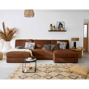 Jasper - module d'assise - en fausse fourrure côtelée - Rouille