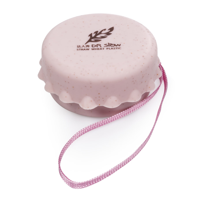 Bicchiere pieghevole in fibre naturali 130ml. Realizzato in canna di grano, con lanyard per appendere.