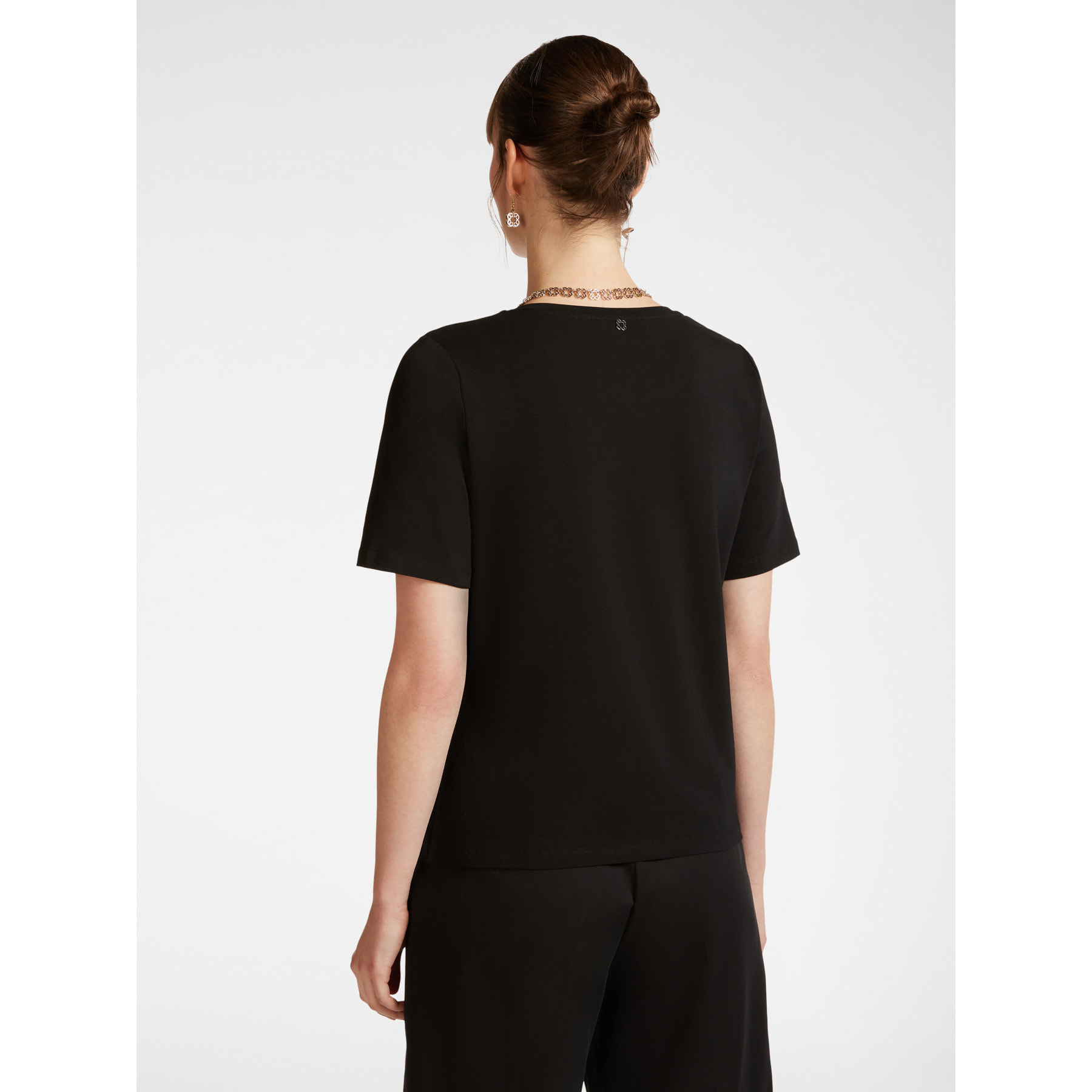 Elena Mirò - camiseta con bordado - Negro