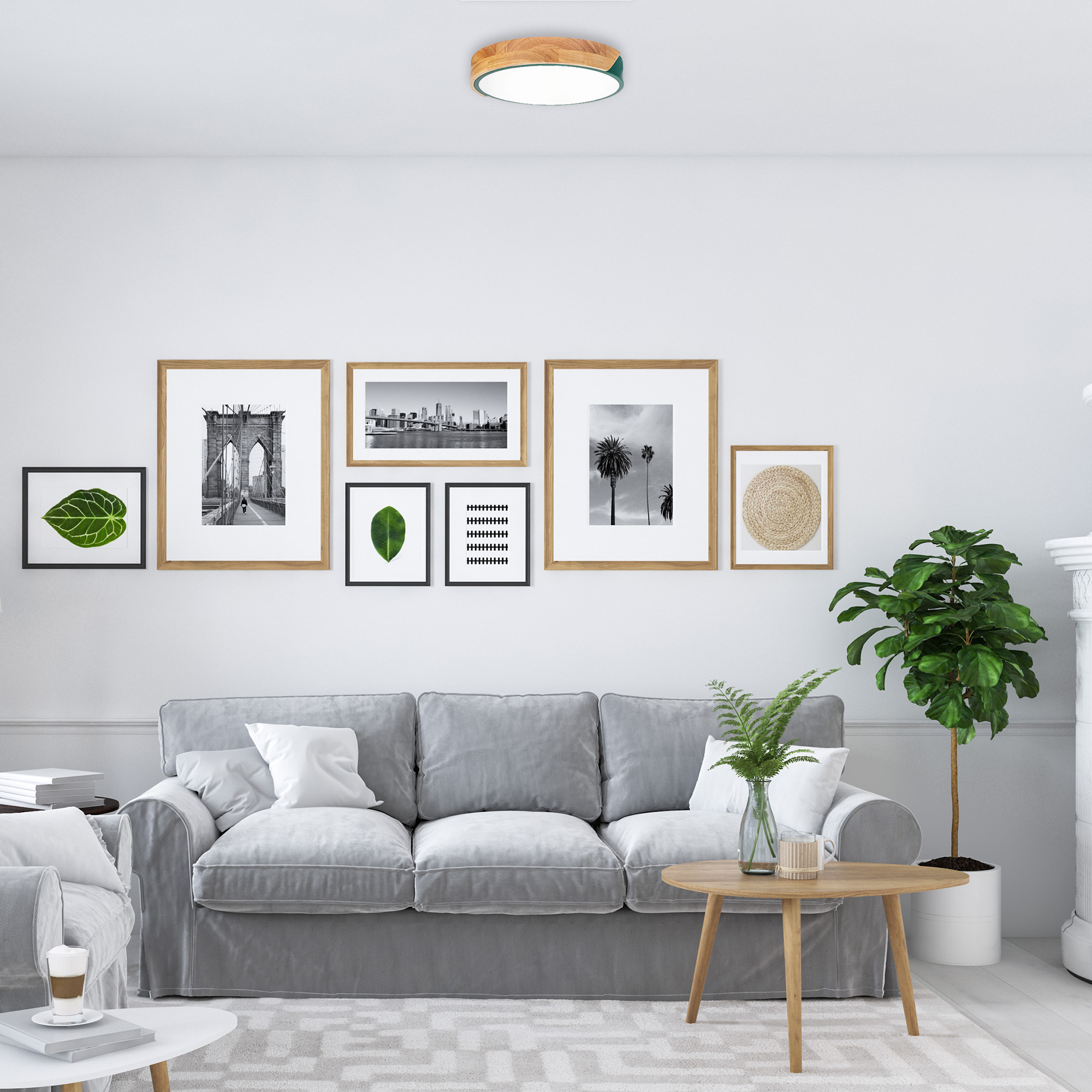 Forlight Plafón Pinta LED 15.2W Blanco Neutro 4000K On-Off Verde, Opal Iluminación LED Compacta y Eficiente