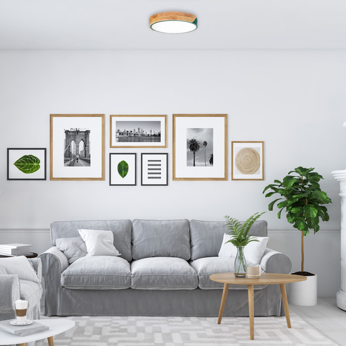 Forlight Plafón Pinta LED 15.2W Blanco Neutro 4000K On-Off Verde, Opal Iluminación LED Compacta y Eficiente