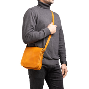 Borsa a tracolla  da uomo In Vera pelle Made in Italy 23x20x9 cm