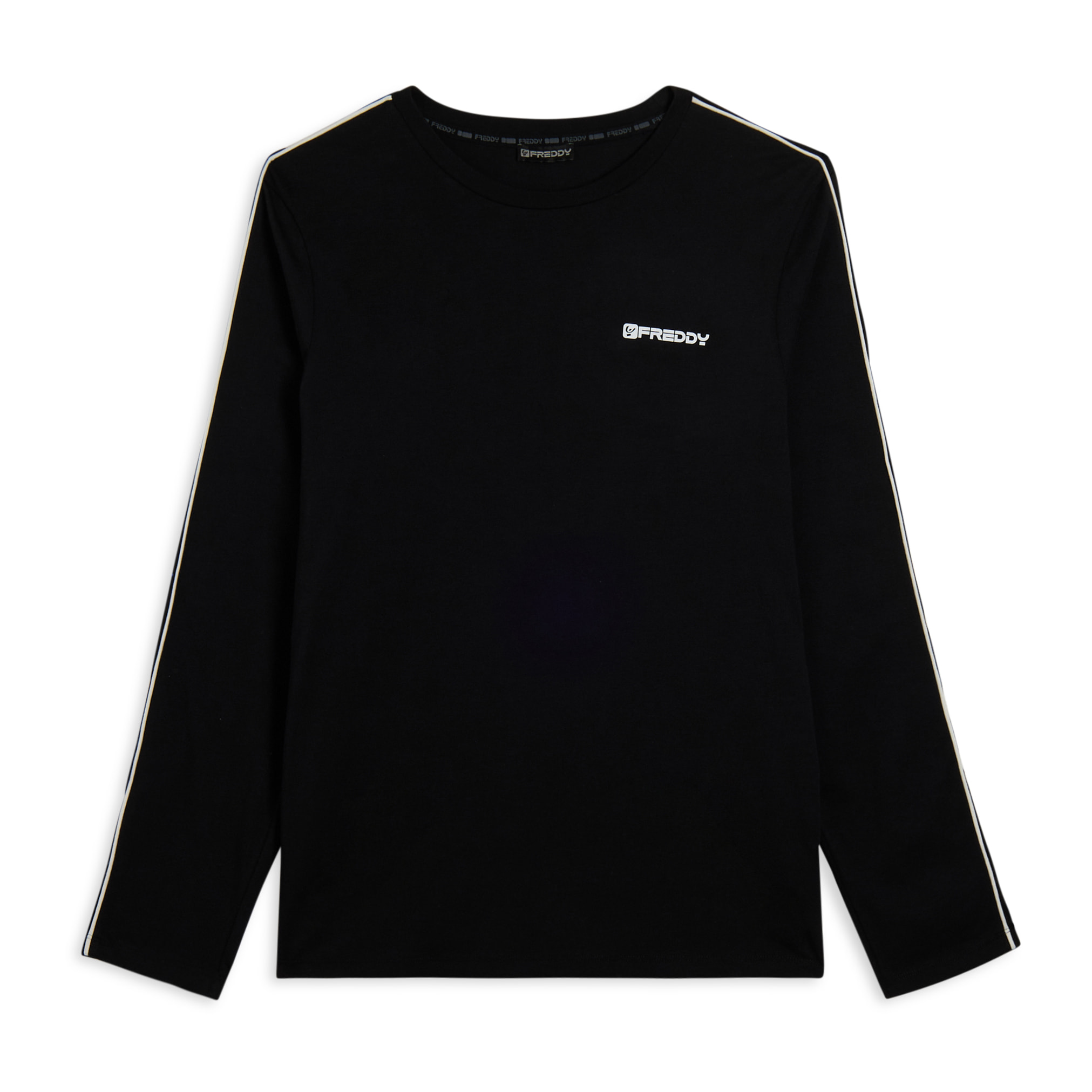 T-shirt manica lunga in jersey con cuciture a contrasto