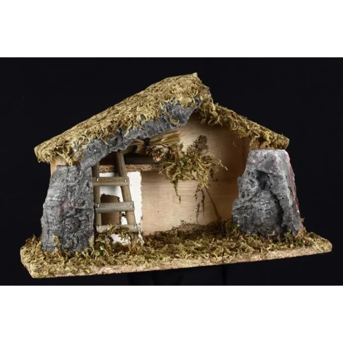 Crèche à garnir avec mousse et pierre petit modèle