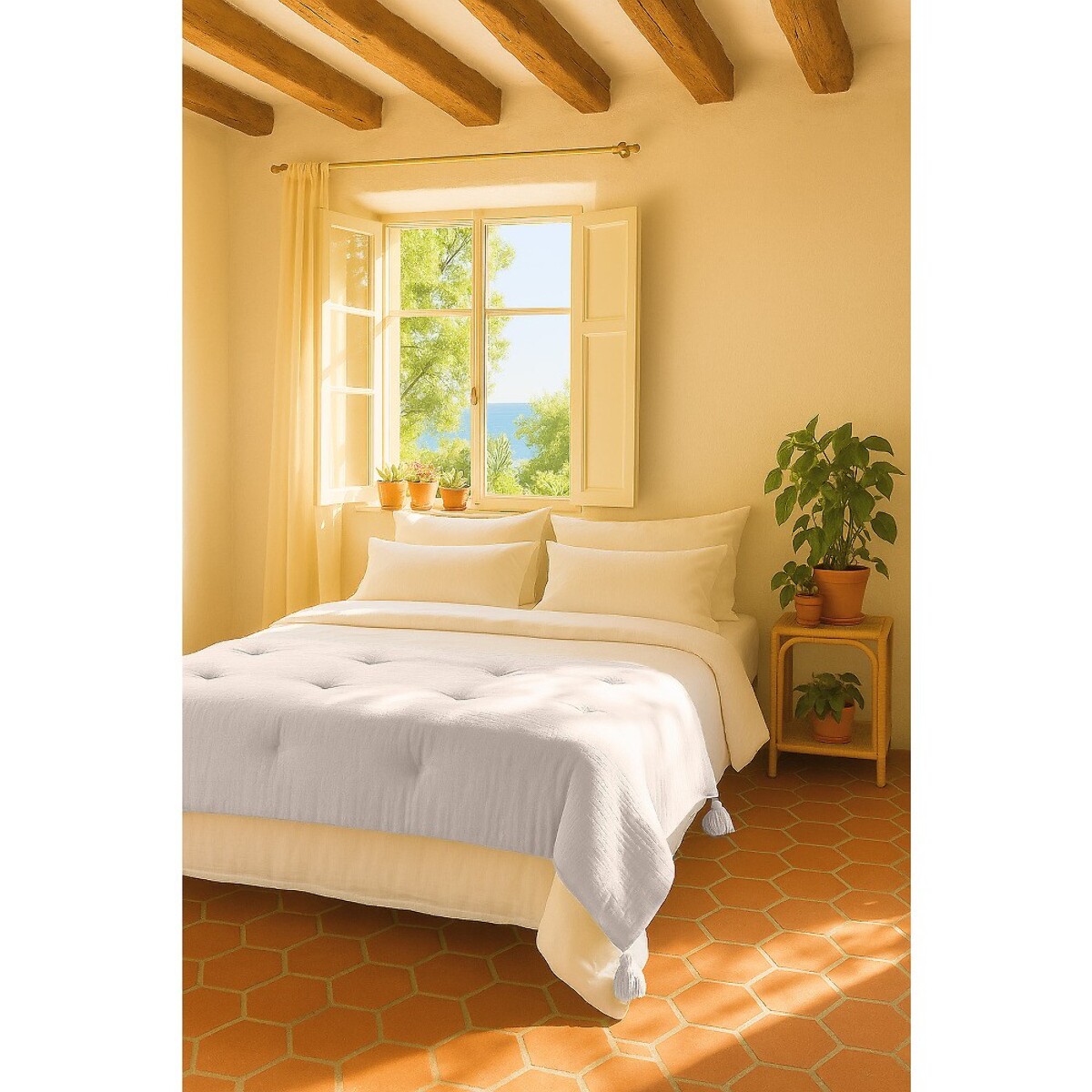 Bout De Lit 100% gaze De Coton Chantilly