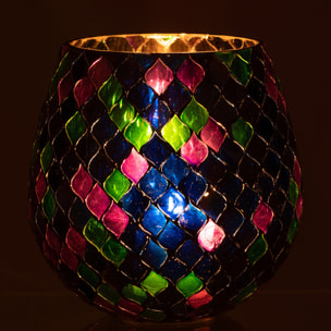 J-Line photophore Mosaic - verre - mauve - large