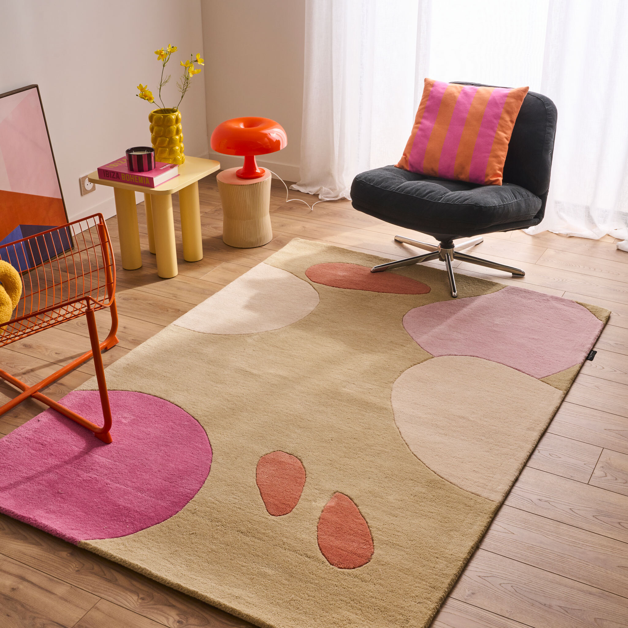 PANTONE - Tapis en laine fait main NUAGE SUCRE pastel