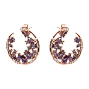 Pendientes Sabach acabado oro rosa 18k
