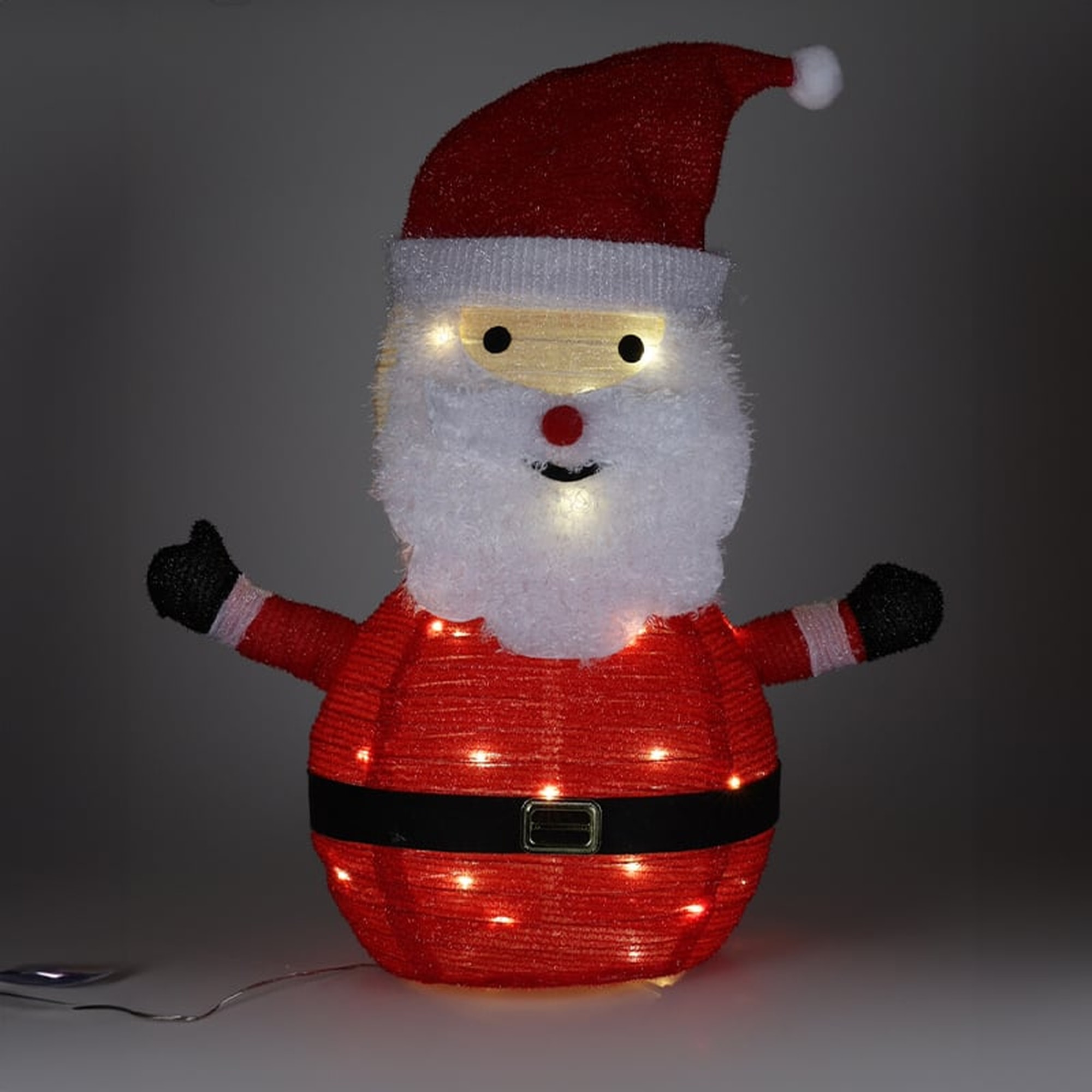 Papá noel 3d con leds blancas cálidas 63x40x68cm