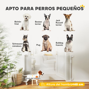 Barrera de Seguridad para Perros Retráctil 0-136 cm Puerta para Perros Pequeños Extensible con Interruptor de Cierre Red de Seguridad para Pasillos Escaleras Interiores y Exteriores