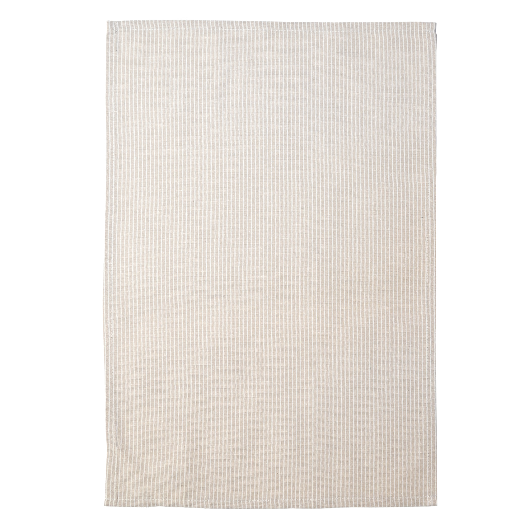 Torchon de cuisine en coton à fines rayures tissées - Beige
