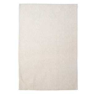 Torchon de cuisine en coton à fines rayures tissées - Beige