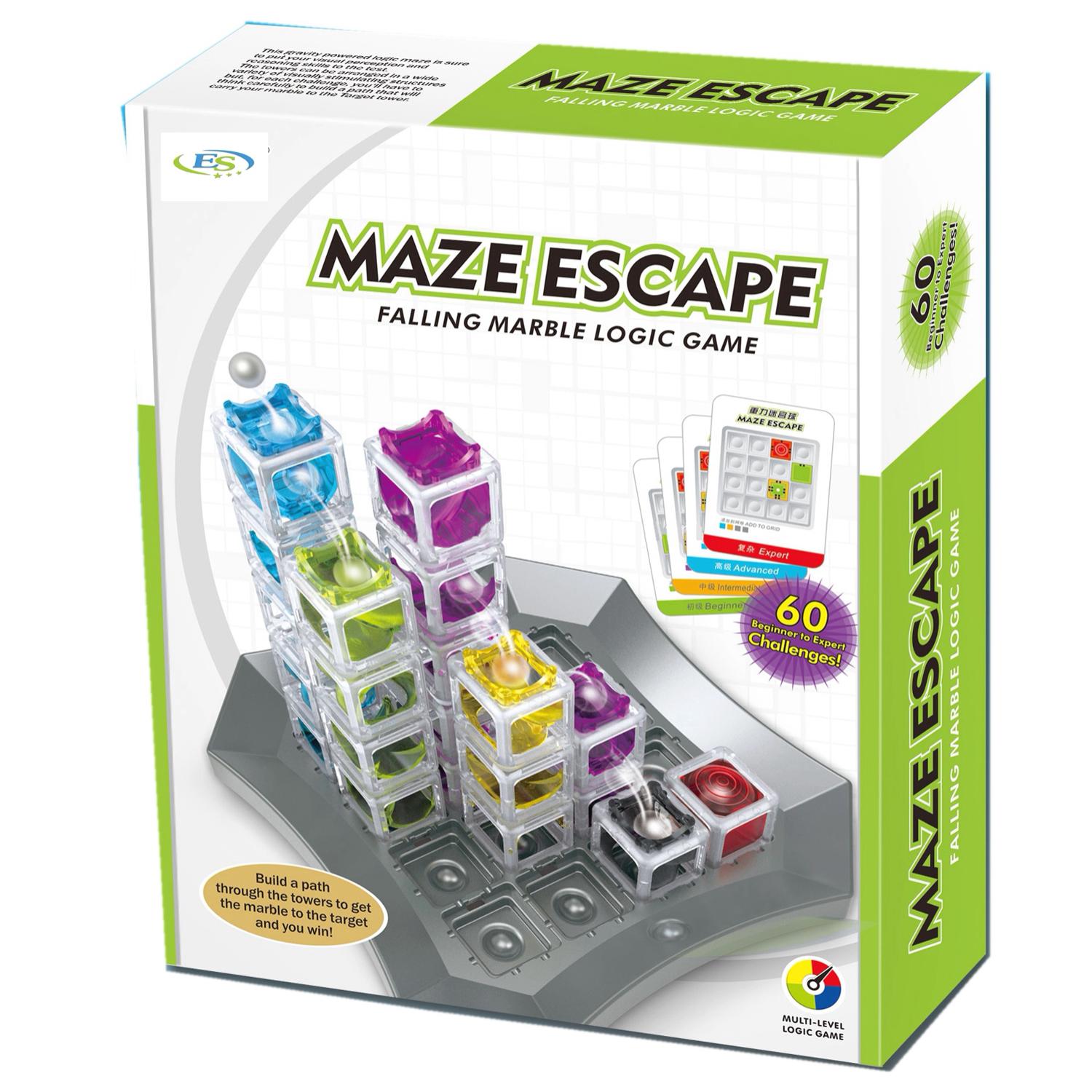 Maze Escape juego de habilidad e inteligencia 3D. 60 niveles en 4 categorías desde principiante a experto.