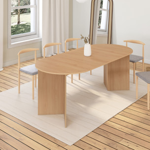 Table à manger extensible Gabin 200-300cm effet hêtre