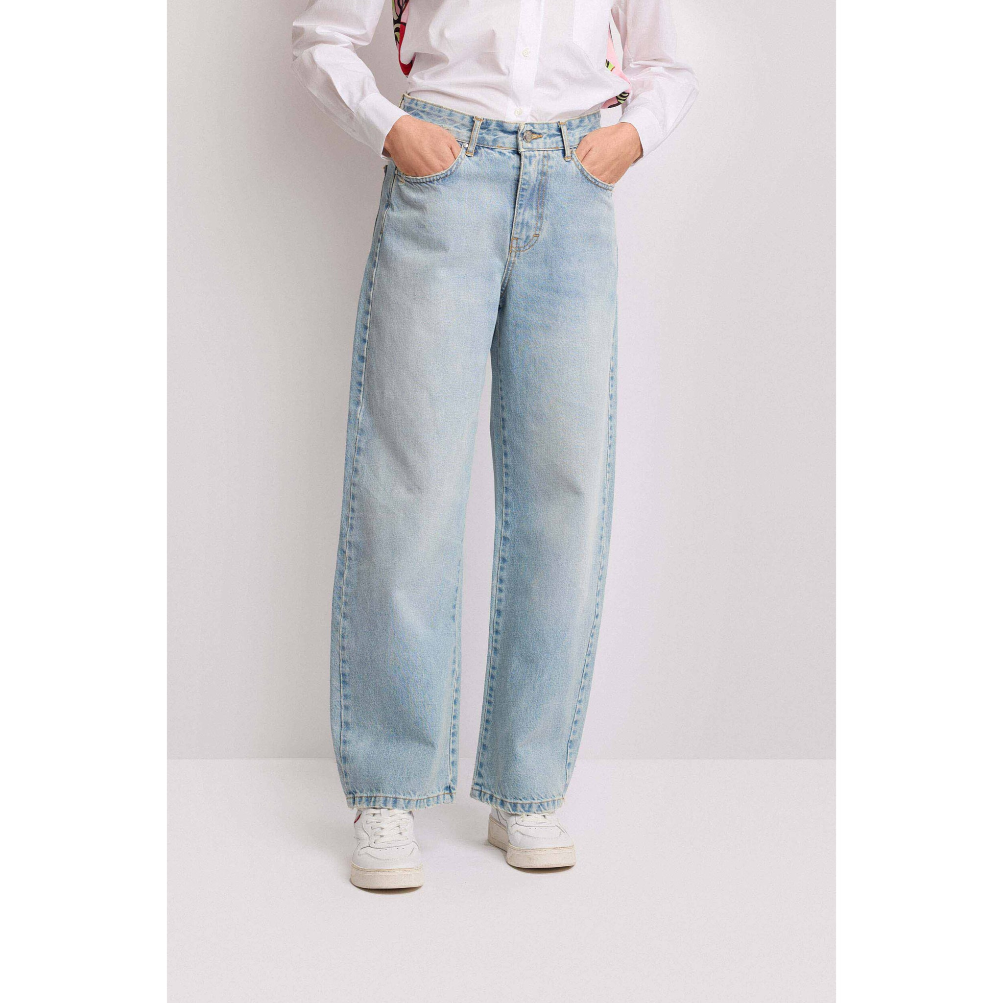 Kocca - Pantaloni wide leg in denim stile minimal Donna, Denim