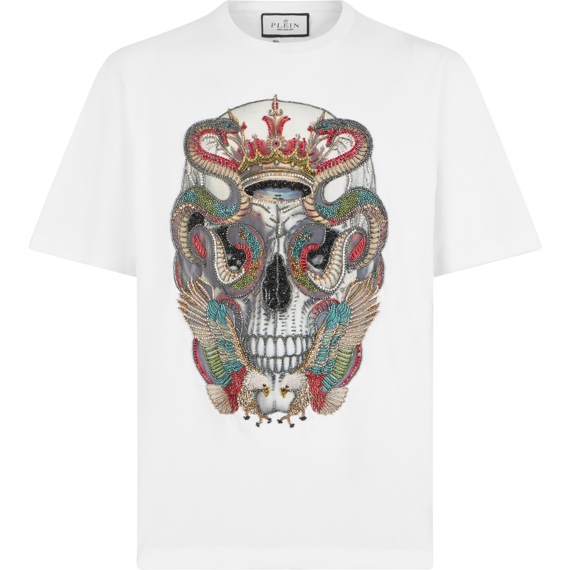 PHILIPP PLEIN Round Neck T-Shirt King Of Snakes Stones