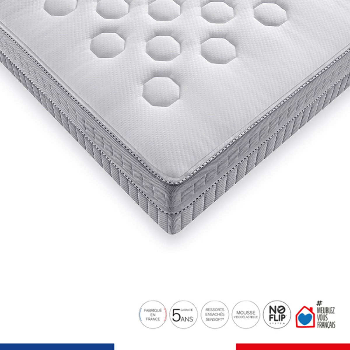 Matelas INITIAL 140x200, ressort ensachés, ferme, H23