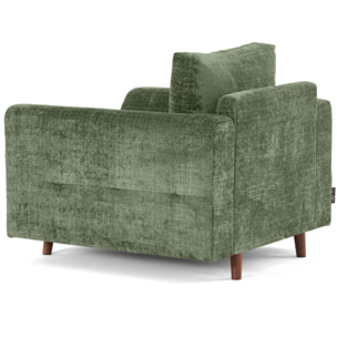 Rune - fauteuil en velours texturé - Vert sauge