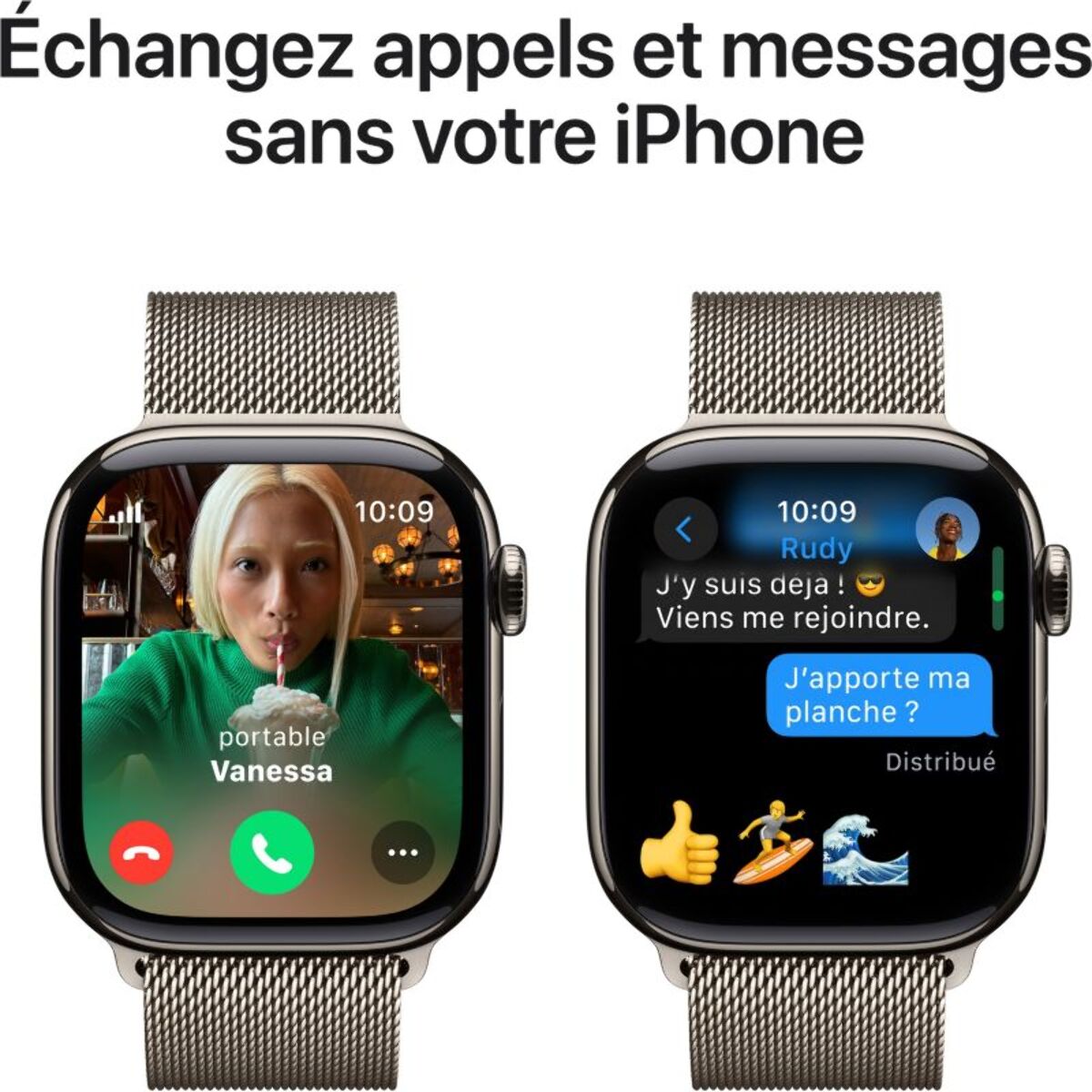 Montre connectée APPLE WATCH Serie 10 46mm Titane Naturel Loop Cell