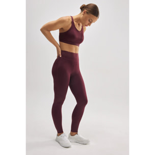 Leggings sportivi effetto pancia piatta bordeaux