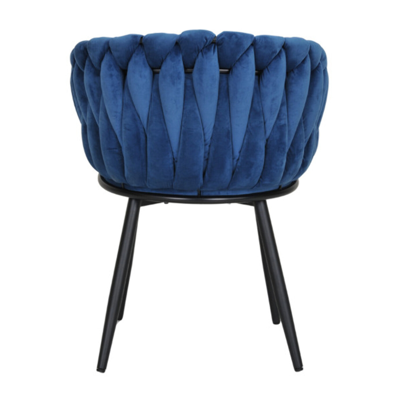 Chaise en velours tressé avec accoudoirs et pieds en métal - MELODIE 2