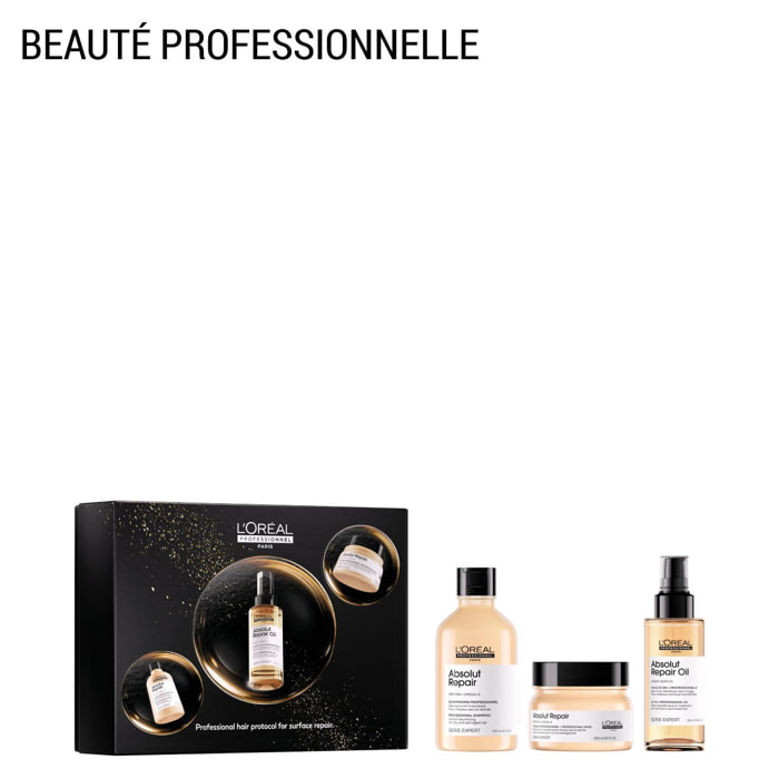 Serie Expert Absolut Repair - Coffret Shampooing 300ml + Masque 250ml + Huile Absolut Repair 90ml