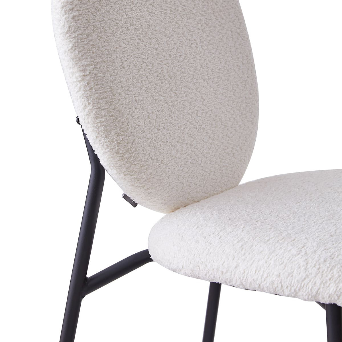 Lot de 2 tabourets de bar en tissu bouclette - BETTY