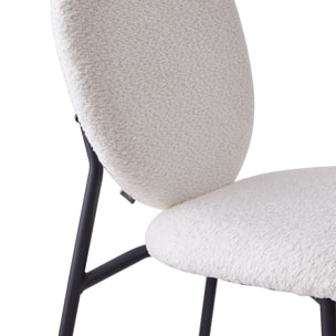 Lot de 2 tabourets de bar en tissu bouclette - BETTY