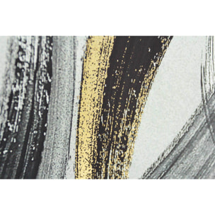 Cuadro Sign poliéster negro-gris-dorado 92x62x4 cm