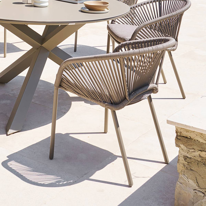 Fauteuil de jardin Oryon empilable café