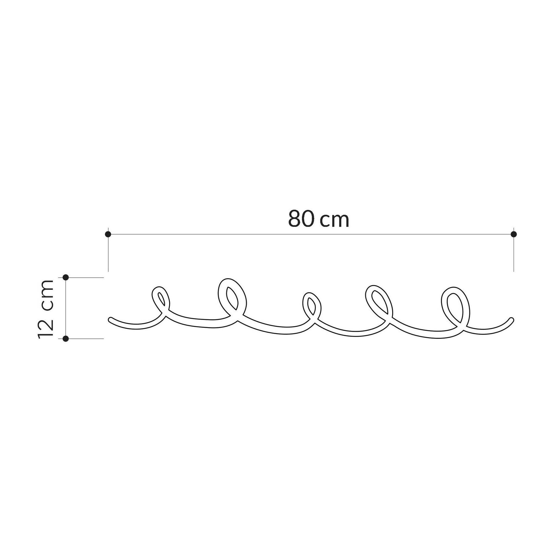 Appendiabiti Dgiuntol, Attaccapanni, Portabiti multiuso, Appendiabiti da parete, 80x5h12 cm, Nero