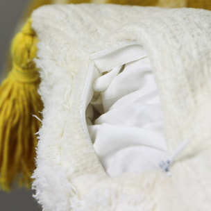 Cuscino design in tessuto jacquard con ricamo giallo 45x45 - Prism