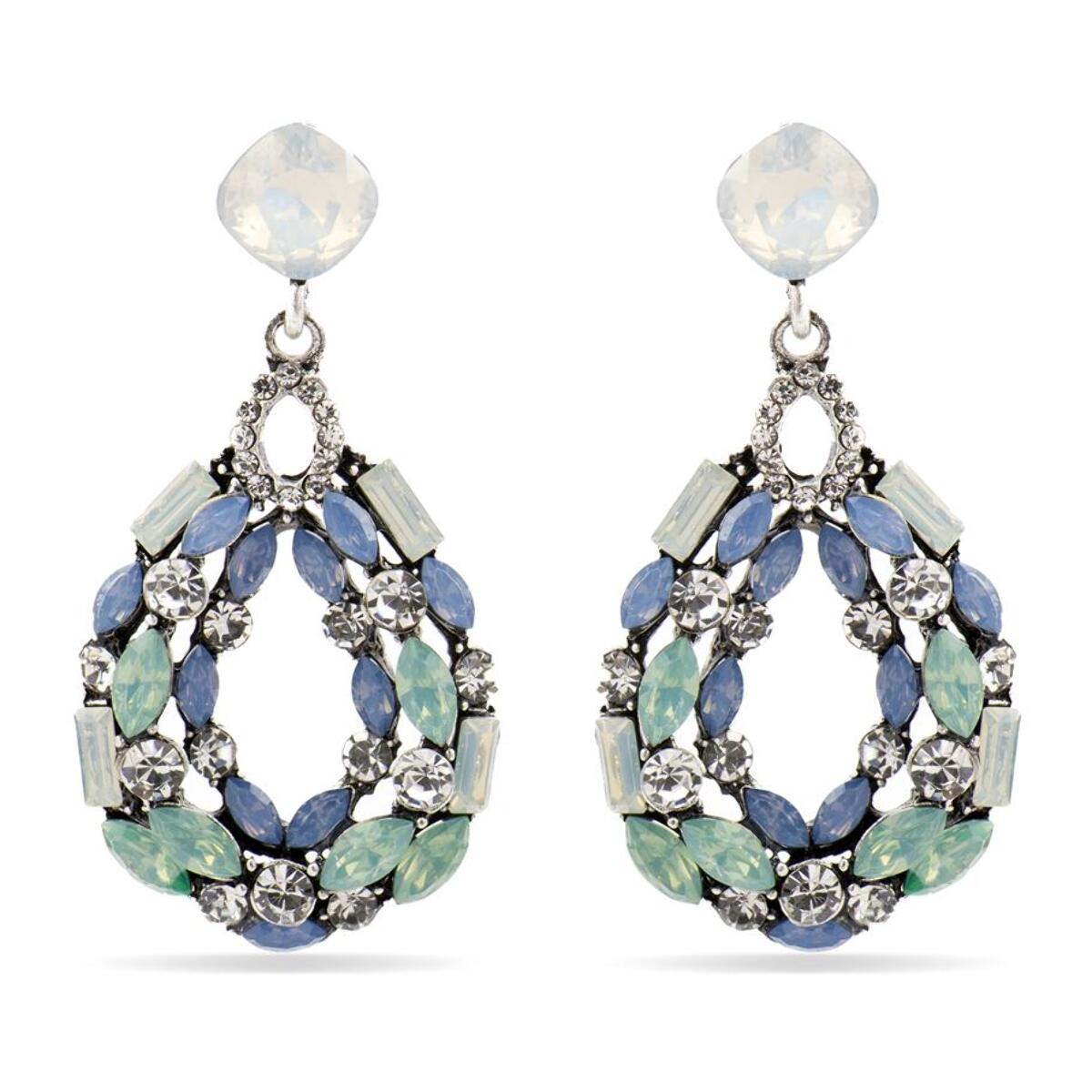 Pendientes con Cristal Multicolor acabado plata