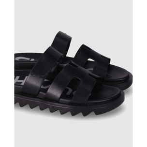 Sandalias - Negro - Tacón: Bajo