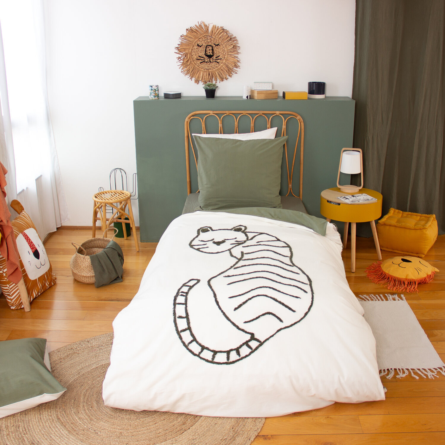Parure de lit enfant 100% coton - tigre