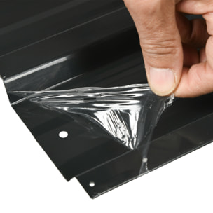 Juego de 12 Paneles para Tejado de Acero Galvanizado Chapas Perfiladas de Techo 7m² para Caseta de Herramientas Cobertizo Exterior 129x45cm Gris Oscuro