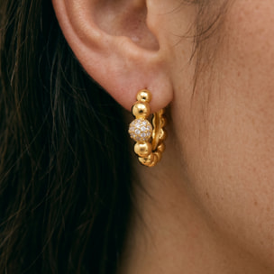 Pendientes de Circonita Brillante acabado en oro amarillo de 18k
