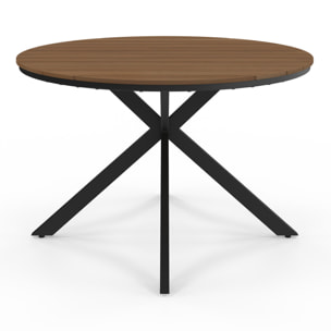 Table de jardin Milazzo ronde en polywood et pieds croisés 120cm