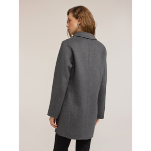 Motivi - Cappotto reversibile in panno misto lana - Grigio