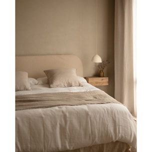 Cabecero tapizado desenfundable de bouclé beige de varias medidas