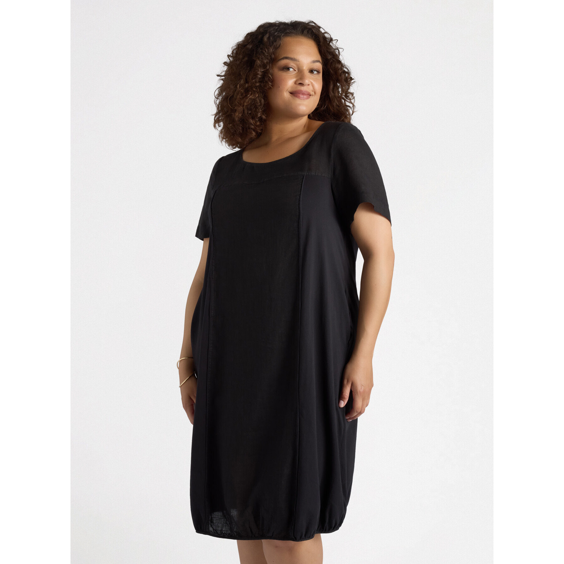 Fiorella Rubino - Vestido de lino y punto - Negro