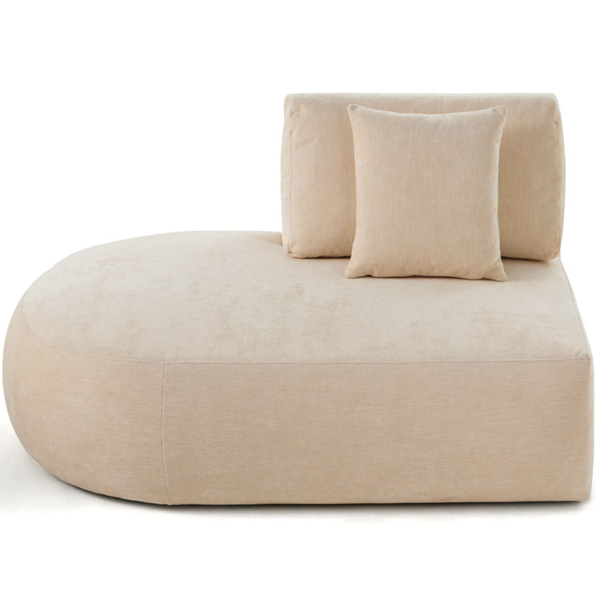 Santorini - module d'assise gauche - en tissu texturé - Beige