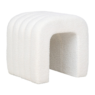Kenta - pouf - en tissu bouclette - Blanc