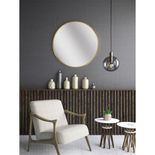 Espejo redondo Halo aluminio dorado 60x60x5 cm